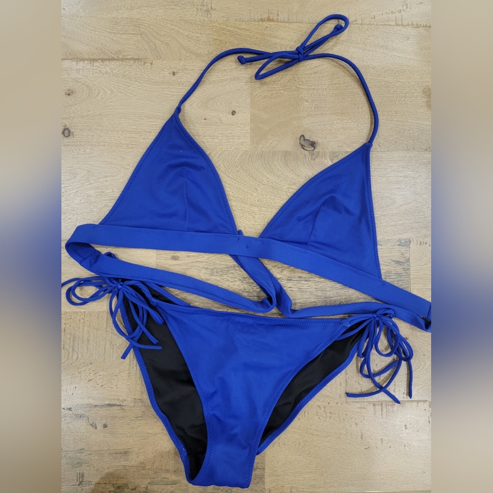 Victoria Secret bikini blue tie up size medium